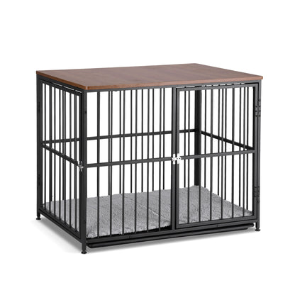 i.Pet Large Dog Crate Furniture 93cm Dog Cage Puppy Pet Wooden Black - view 2