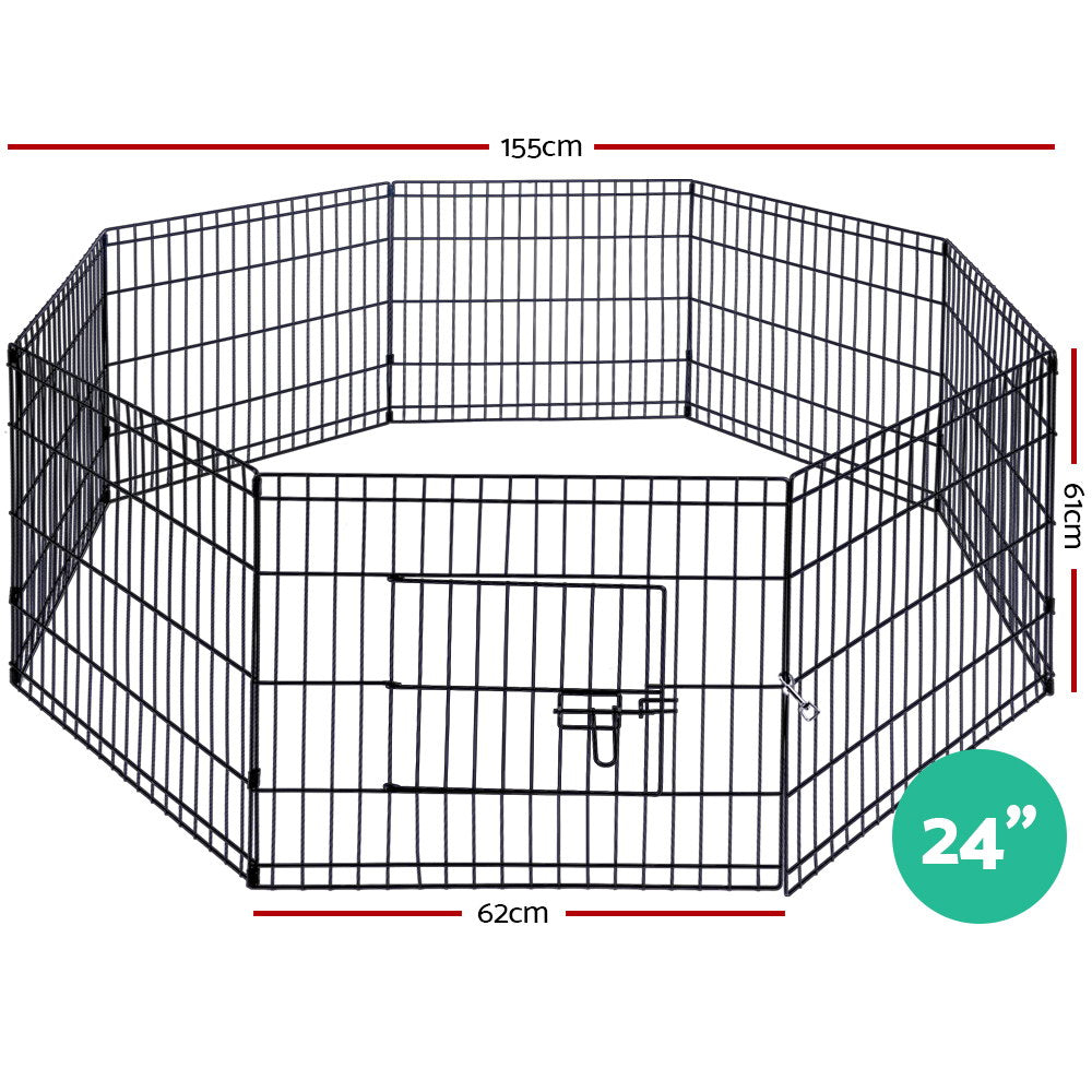 i.Pet 24" 8 Panel Dog Playpen Pet Fence Exercise Cage Enclosure Play Pen - view 2