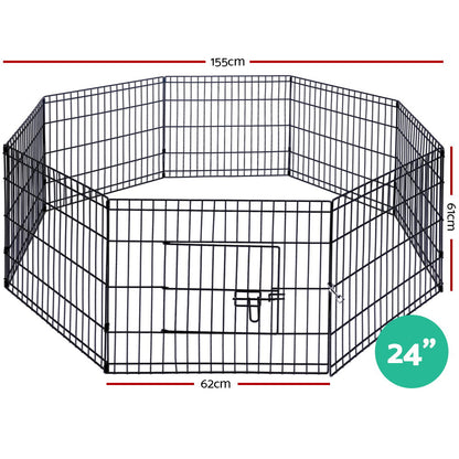 i.Pet 24" 8 Panel Dog Playpen Pet Fence Exercise Cage Enclosure Play Pen - view 2