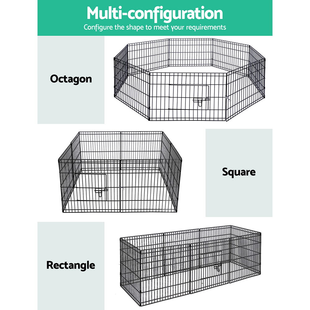 i.Pet 24" 8 Panel Dog Playpen Pet Fence Exercise Cage Enclosure Play Pen - view 4