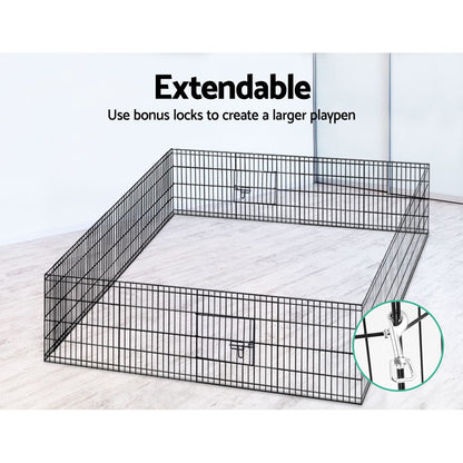 i.Pet 24" 8 Panel Dog Playpen Pet Fence Exercise Cage Enclosure Play Pen - view 6
