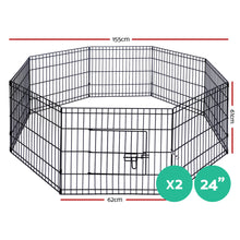 i.Pet 2x24" 8 Panel Dog Playpen Pet Fence Exercise Cage Enclosure Play Pen - view 2