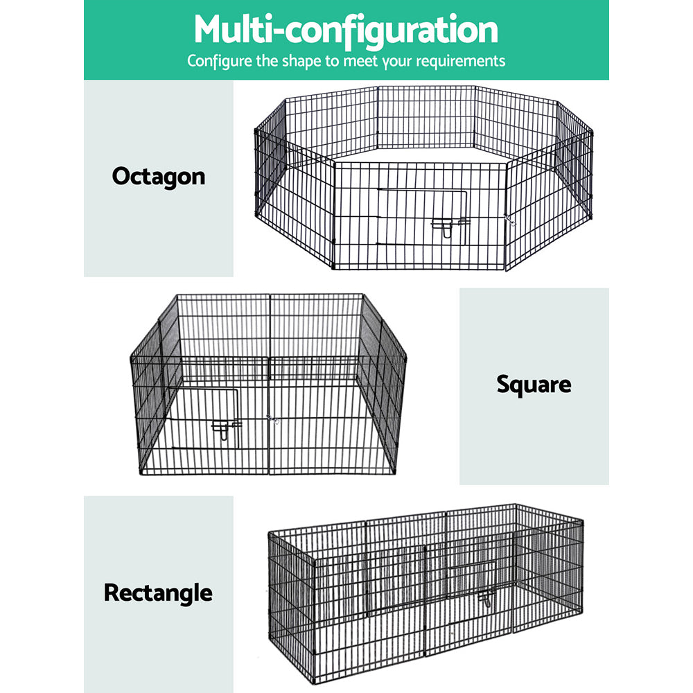 i.Pet 2x24" 8 Panel Dog Playpen Pet Fence Exercise Cage Enclosure Play Pen - view 4