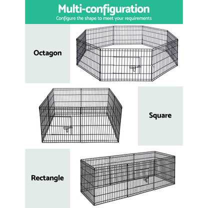 i.Pet 2x24" 8 Panel Dog Playpen Pet Fence Exercise Cage Enclosure Play Pen - view 4