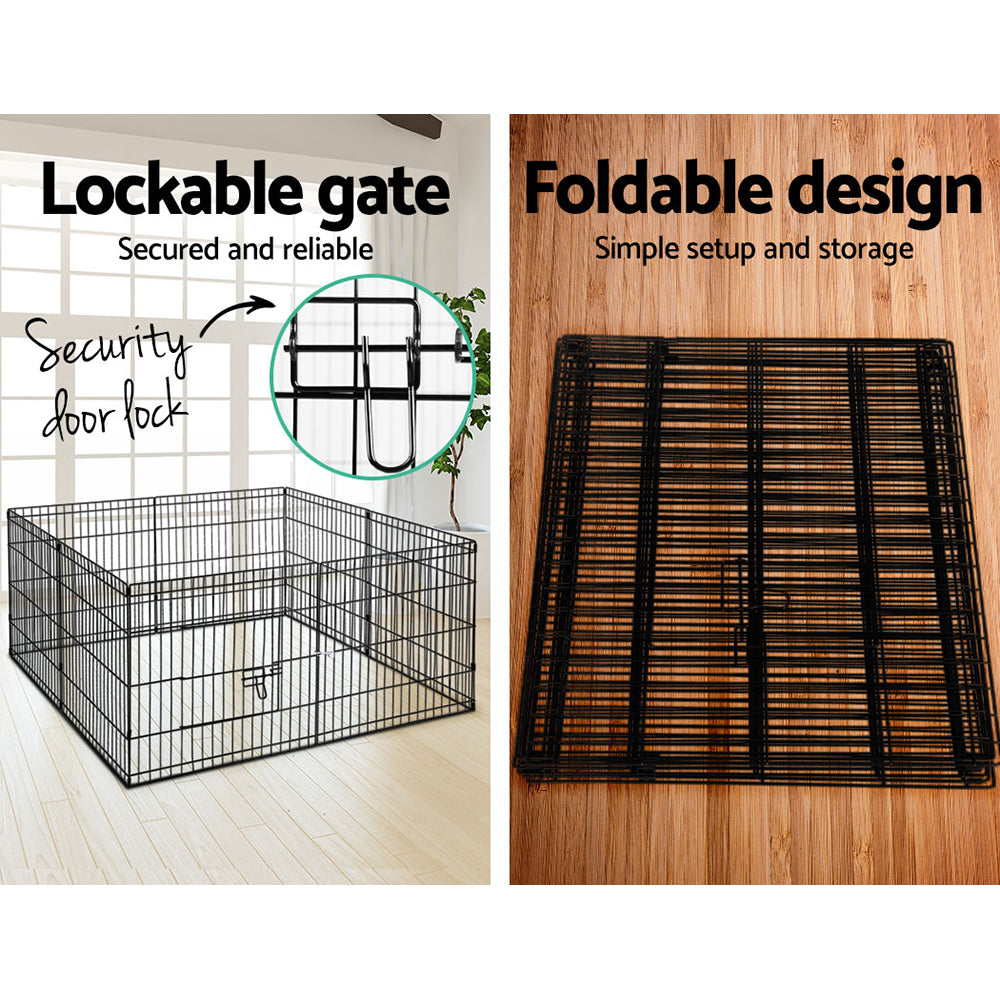 i.Pet 2x24" 8 Panel Dog Playpen Pet Fence Exercise Cage Enclosure Play Pen - view 5