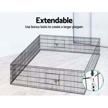 i.Pet 2x24" 8 Panel Dog Playpen Pet Fence Exercise Cage Enclosure Play Pen - view 6