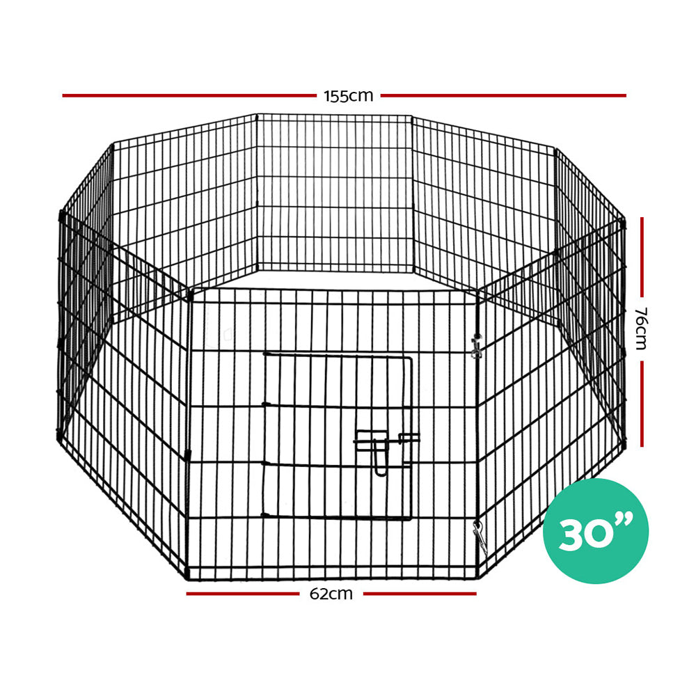 i.Pet 30" 8 Panel Dog Playpen Pet Fence Exercise Cage Enclosure Play Pen - view 2