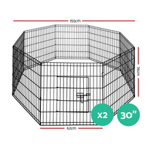 i.Pet 2x30" 8 Panel Dog Playpen Pet Fence Exercise Cage Enclosure Play Pen - view 2