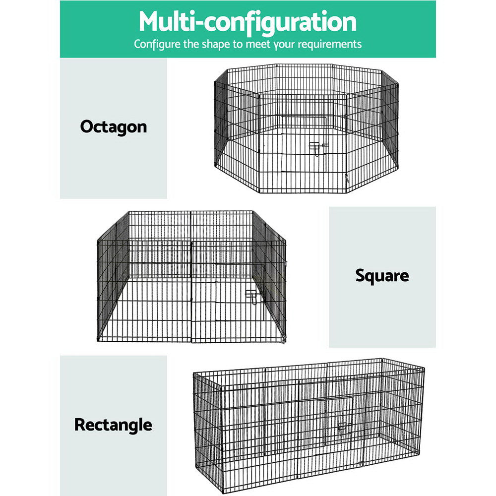 i.Pet 2x30" 8 Panel Dog Playpen Pet Fence Exercise Cage Enclosure Play Pen - view 4
