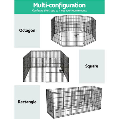 i.Pet 2x30" 8 Panel Dog Playpen Pet Fence Exercise Cage Enclosure Play Pen - view 4