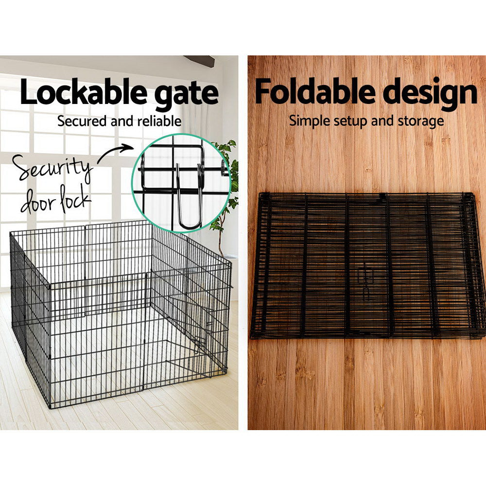 i.Pet 2x30" 8 Panel Dog Playpen Pet Fence Exercise Cage Enclosure Play Pen - view 5