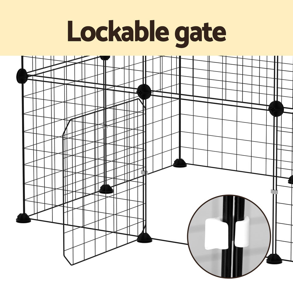 i.Pet Pet Dog Playpen Enclosure Cage 20 Panel Puppy Fence Play Pen Foldable Metal - view 5
