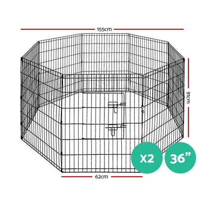 i.Pet 2x36" 8 Panel Dog Playpen Pet Fence Exercise Cage Enclosure Play Pen - view 2