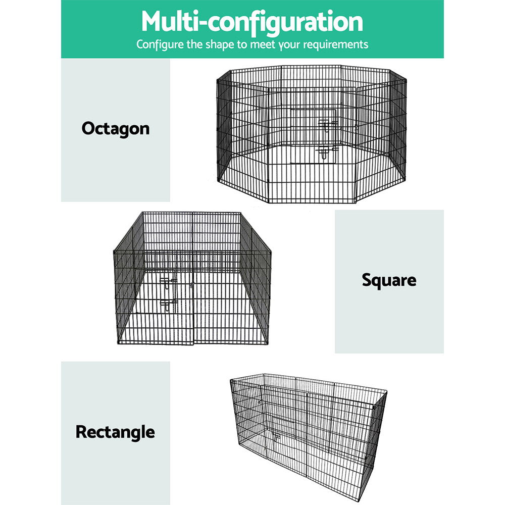 i.Pet 2x36" 8 Panel Dog Playpen Pet Fence Exercise Cage Enclosure Play Pen - view 4