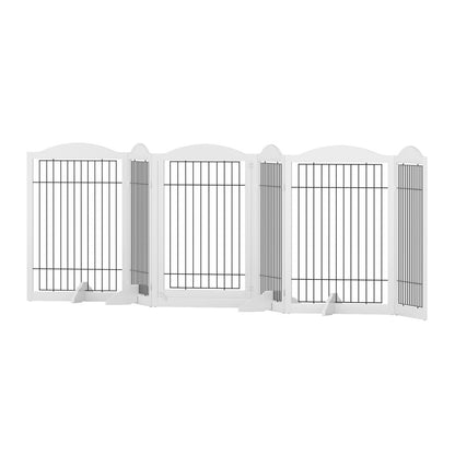 i.Pet Dog Playpen Enclosure 6 Panel Pet Fence Wooden Play Pen - view 3
