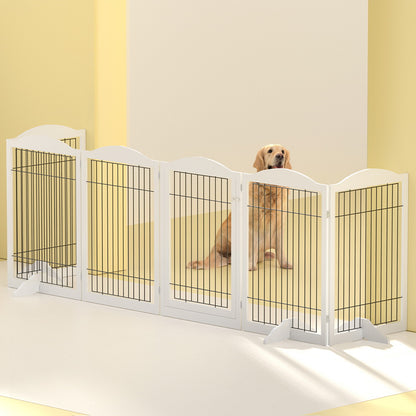 i.Pet Dog Playpen Enclosure 6 Panel Pet Fence Wooden Play Pen - view 7