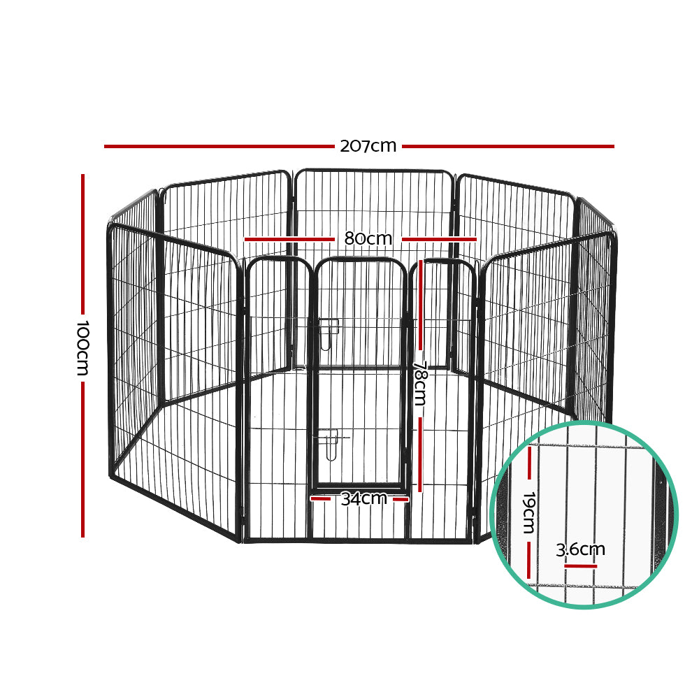 i.Pet 40" 8 Panel Dog Playpen Pet Exercise Cage Enclosure Fence Play Pen - view 2