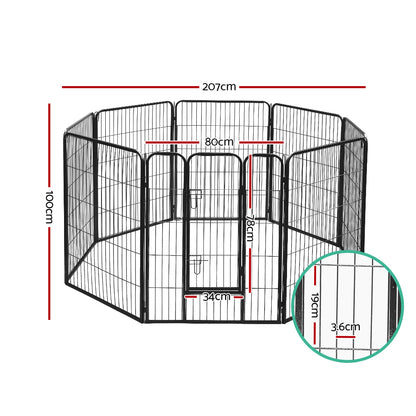 i.Pet 40" 8 Panel Dog Playpen Pet Exercise Cage Enclosure Fence Play Pen - view 2