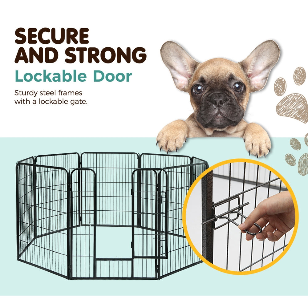 i.Pet 40" 8 Panel Dog Playpen Pet Exercise Cage Enclosure Fence Play Pen - view 4