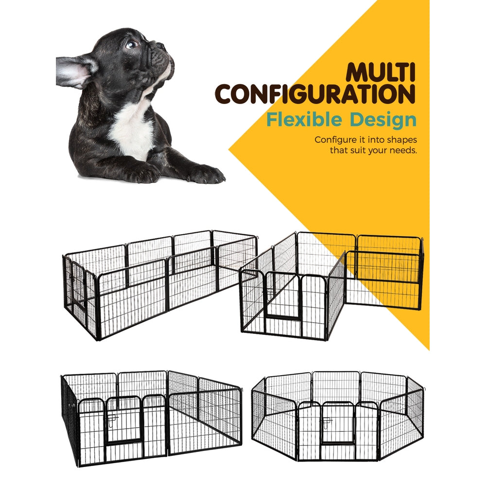 i.Pet 24" 8 Panel Dog Playpen Pet Exercise Cage Enclosure Fence Play Pen - view 3