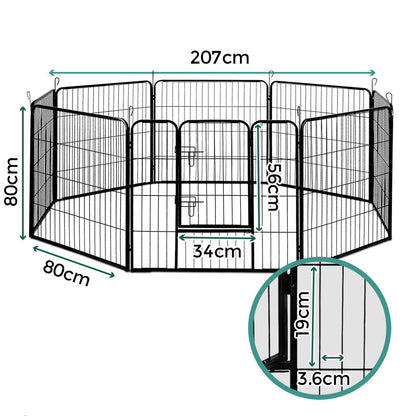 i.Pet 32" 8 Panel Dog Playpen Pet Exercise Cage Enclosure Fence Play Pen - view 2