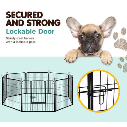 i.Pet 32" 8 Panel Dog Playpen Pet Exercise Cage Enclosure Fence Play Pen - view 4