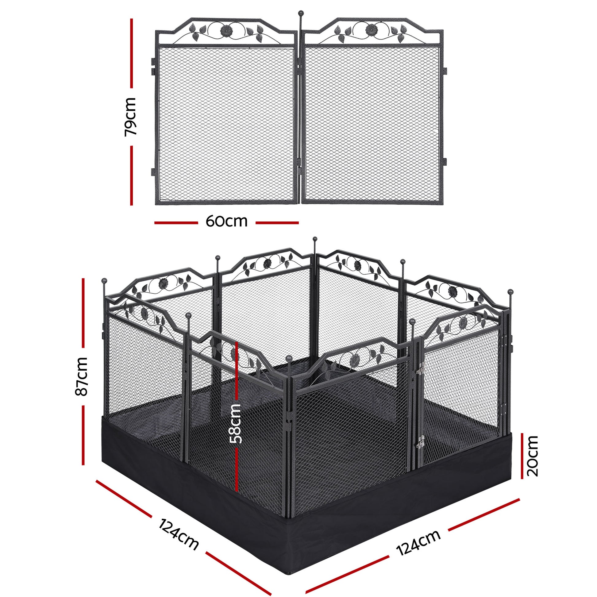 i.Pet Pet Dog Playpen Heavy-Duty Enclosure Multi-Configuration Indoor Outdoor Black - view 2