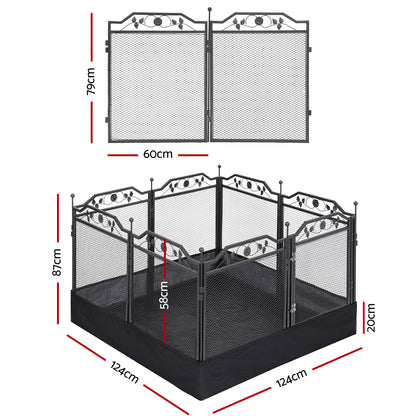 i.Pet Pet Dog Playpen Heavy-Duty Enclosure Multi-Configuration Indoor Outdoor Black - view 2