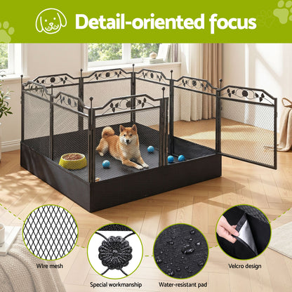 i.Pet Pet Dog Playpen Heavy-Duty Enclosure Multi-Configuration Indoor Outdoor Black - view 5