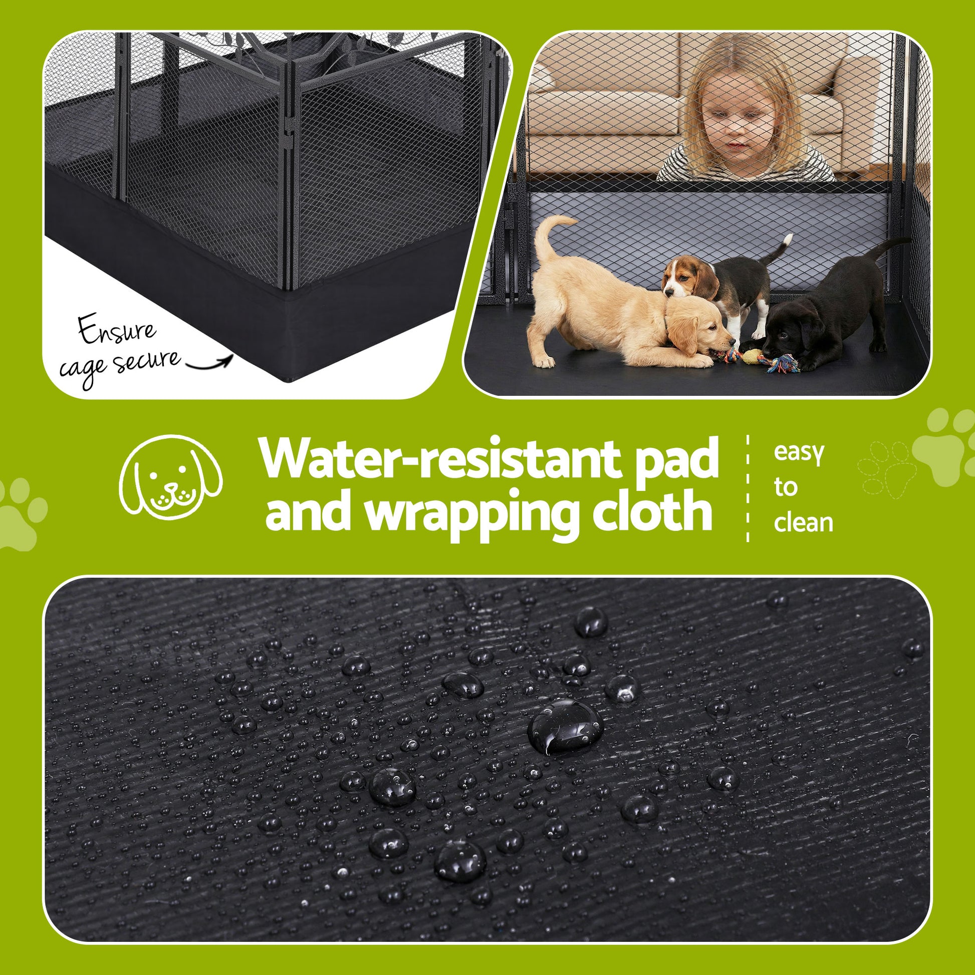 i.Pet Pet Dog Playpen Heavy-Duty Enclosure Multi-Configuration Indoor Outdoor Black - view 6