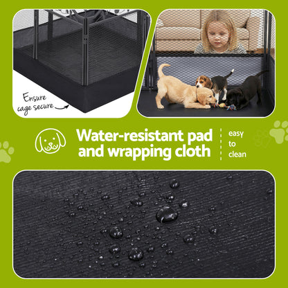 i.Pet Pet Dog Playpen Heavy-Duty Enclosure Multi-Configuration Indoor Outdoor Black - view 6
