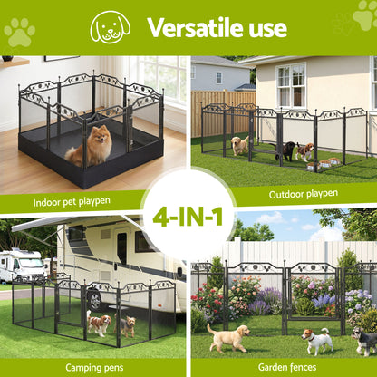 i.Pet Pet Dog Playpen Heavy-Duty Enclosure Multi-Configuration Indoor Outdoor Black - view 7