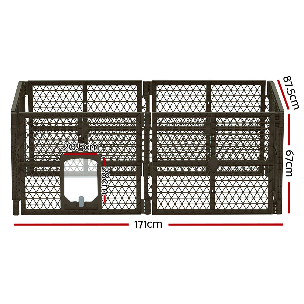 i.Pet Dog Playpen Enclosure 6 Panel Pet Fence Plastic Play Pen - view 2