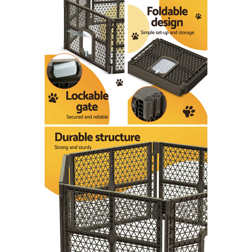 i.Pet Dog Playpen Enclosure 6 Panel Pet Fence Plastic Play Pen - view 6