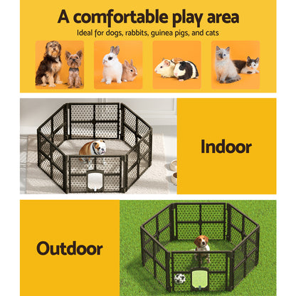 i.Pet Dog Playpen Enclosure 6 Panel Pet Fence Plastic Play Pen - view 7