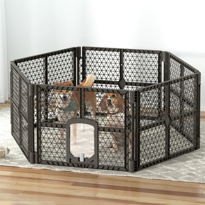 i.Pet Dog Playpen Enclosure 6 Panel Pet Fence Plastic Play Pen - view 8