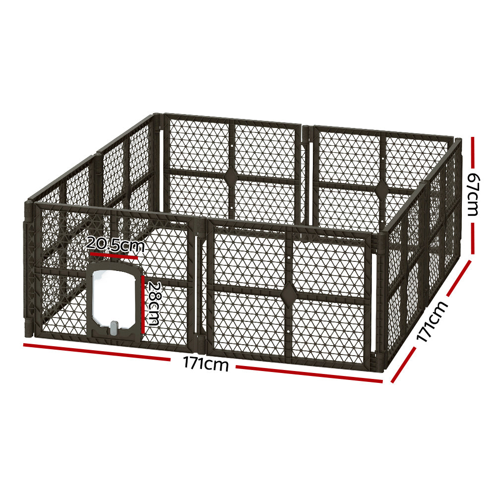 i.Pet Dog Playpen Enclosure 8 Panel Pet Fence Plastic Play Pen - view 2