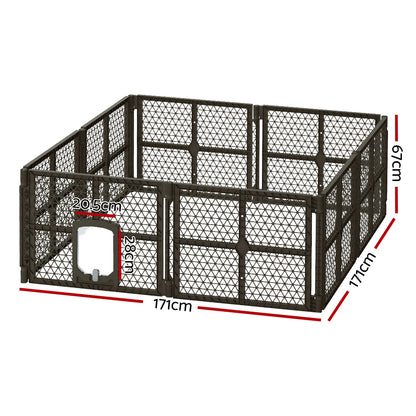 i.Pet Dog Playpen Enclosure 8 Panel Pet Fence Plastic Play Pen - view 2