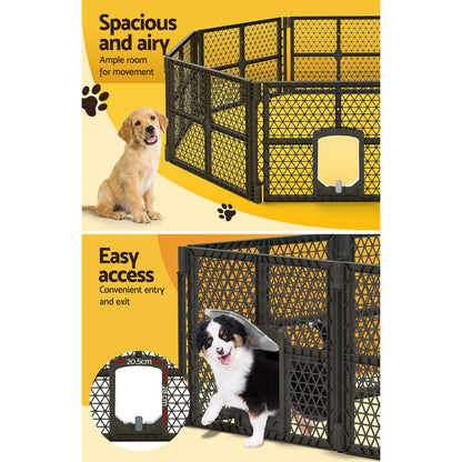 i.Pet Dog Playpen Enclosure 8 Panel Pet Fence Plastic Play Pen - view 5