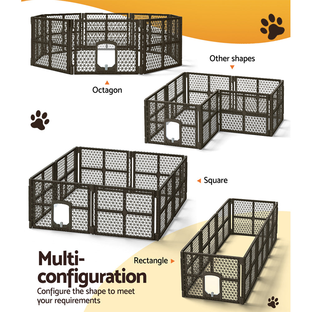 i.Pet Dog Playpen Enclosure 8 Panel Pet Fence Plastic Play Pen - view 6