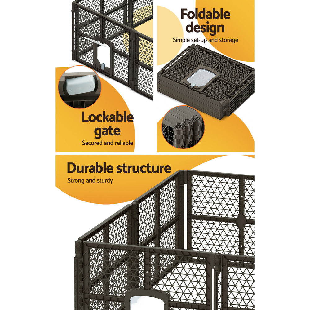 i.Pet Dog Playpen Enclosure 8 Panel Pet Fence Plastic Play Pen - view 7