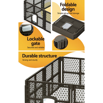 i.Pet Dog Playpen Enclosure 8 Panel Pet Fence Plastic Play Pen - view 7