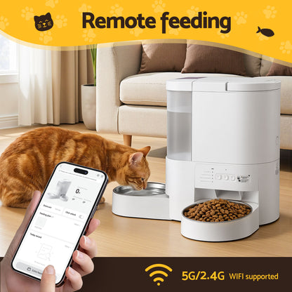 i.Pet Automatic Pet Feeder Water Dispenser 2-in-1 Smart WiFi Dog Cat Food 4L - view 6