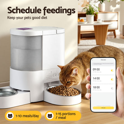 i.Pet Automatic Pet Feeder Water Dispenser 2-in-1 Smart WiFi Dog Cat Food 4L - view 7