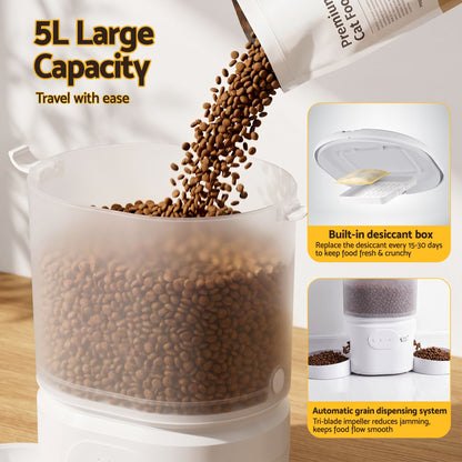 i.Pet 5L Automatic Pet Feeder Dual Bowl Smart Dispenser APP Control Cats Dogs - view 6