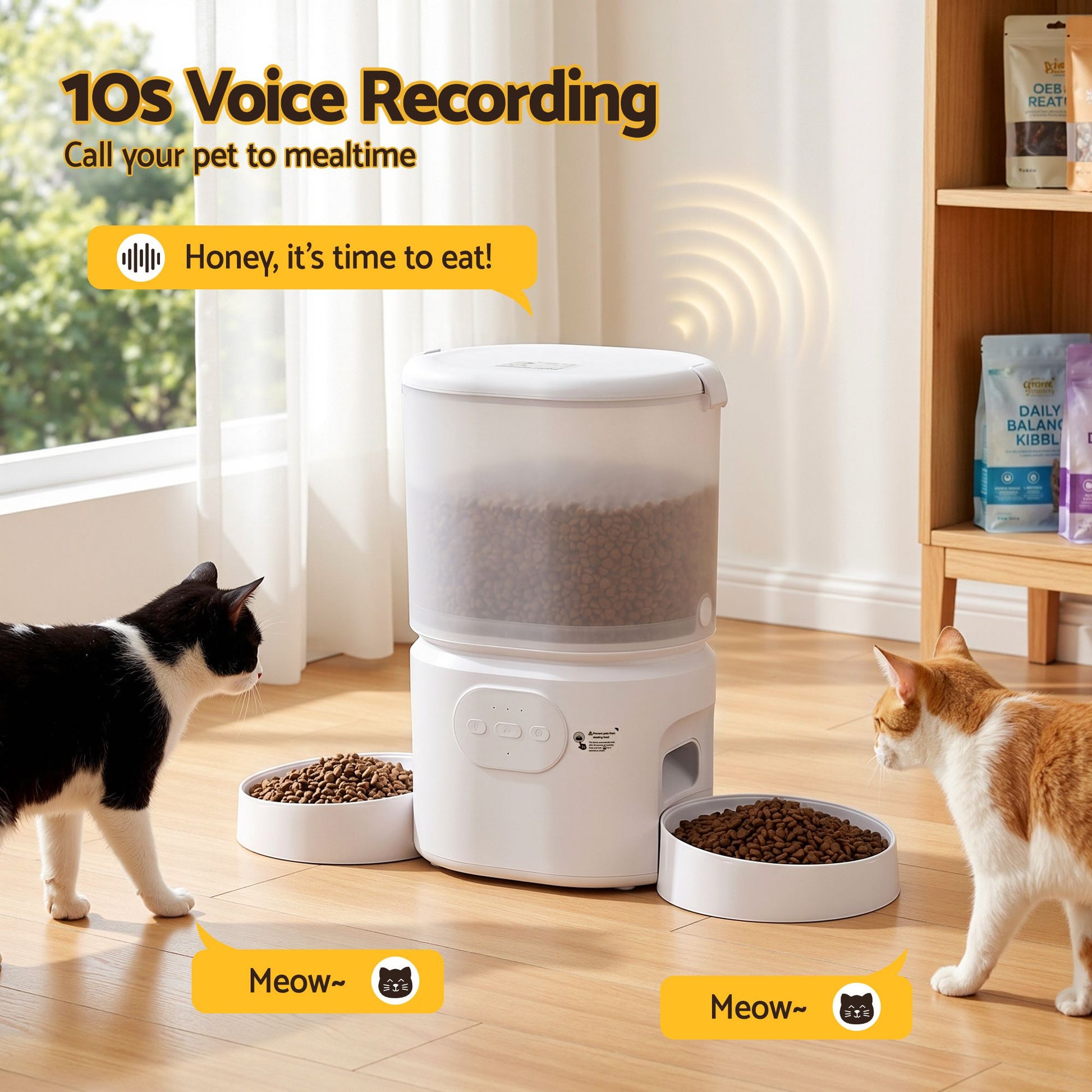 i.Pet 5L Automatic Pet Feeder Dual Bowl Smart Dispenser APP Control Cats Dogs - view 7