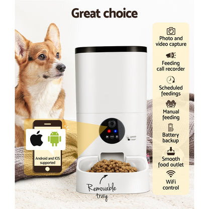 i.Pet Automatic Pet Feeder 6L Wifi Camera Dog Cat Smart Food Dispenser Timer - view 5