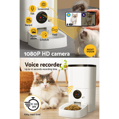 i.Pet Automatic Pet Feeder 6L Wifi Camera Dog Cat Smart Food Dispenser Timer - view 6
