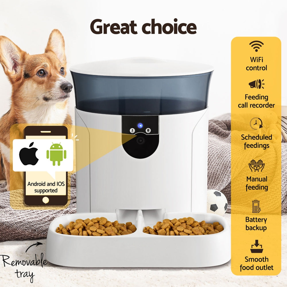 i.Pet Automatic Pet Feeder Dog Cat Camera Wifi Smart Food Dispenser Timer 7L APP - view 4