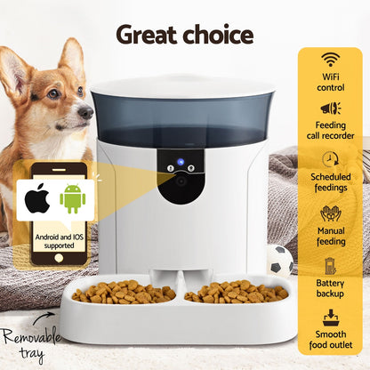 i.Pet Automatic Pet Feeder Dog Cat Camera Wifi Smart Food Dispenser Timer 7L APP - view 4